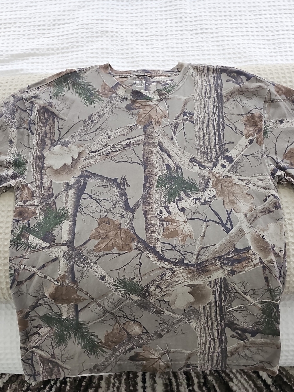 Men's Camo Long-Sleeve Shirt - Realtree-Style Green/Brown L